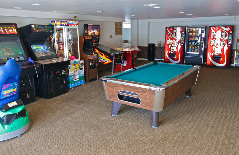 Arcade room at Flagship Oceanfront Hotel Ocean City.