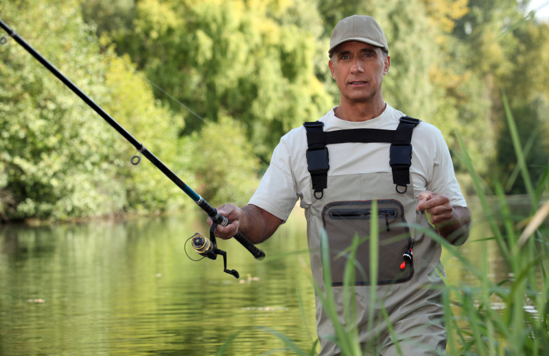 Fishing near Lodge by the Blue.