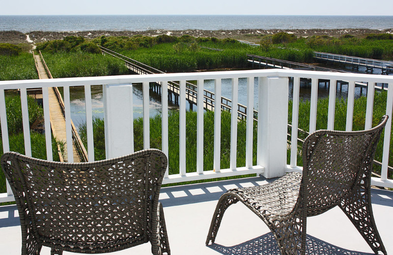 Rental balcony at Oak Island Accomodations.