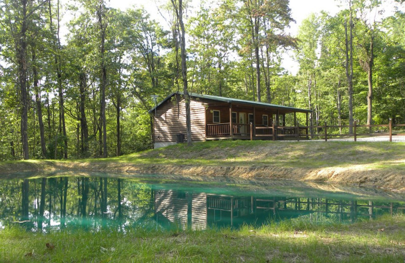 Cabin exterior at Hocking Hills Backwoods Retreat.