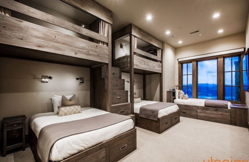 Rental bunk beds at Utopian Luxury Vacation Homes.