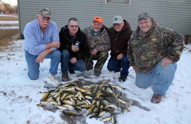 Ice fishing at Barky's Resort.