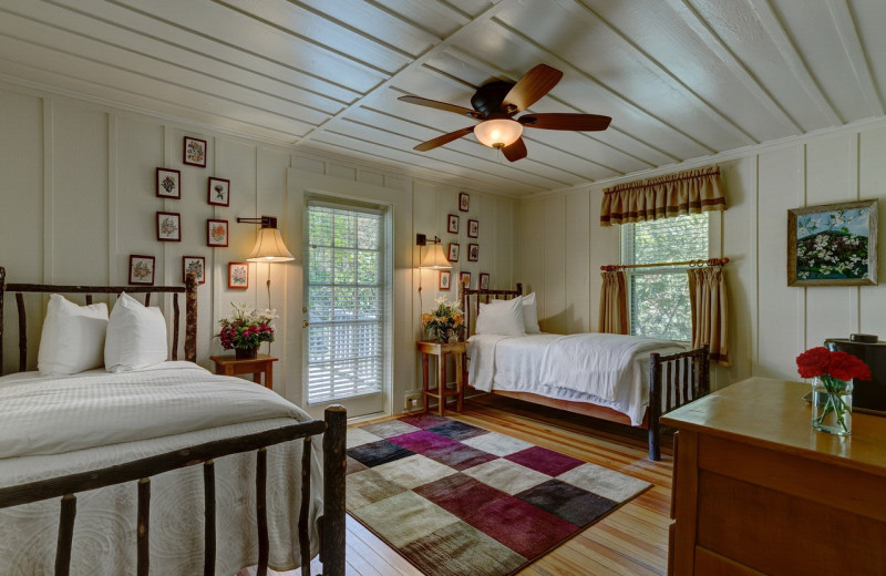 Guest bedroom at High Hampton Resort.