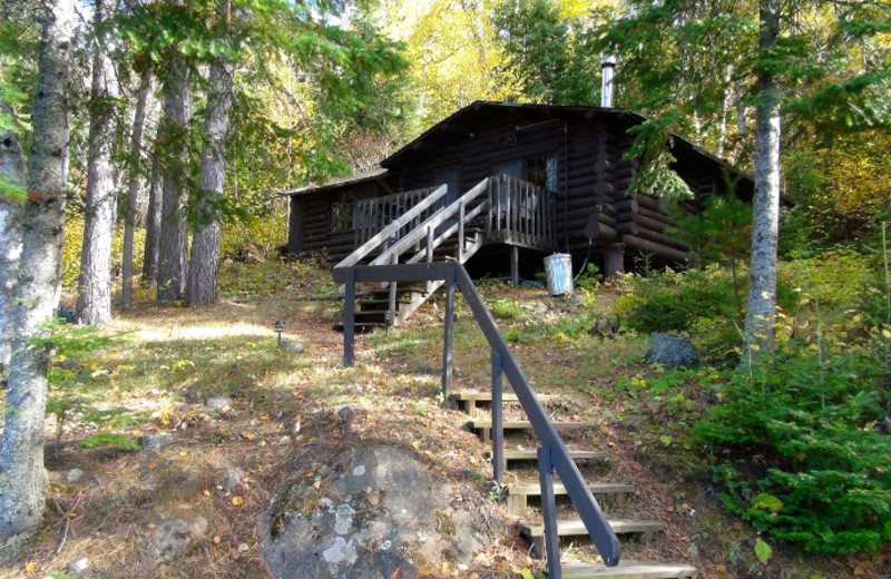 Cabin exterior at Loon Lake Lodge.