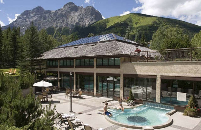 Outdoor pool at Kananaskis Inn & Conference Centre.