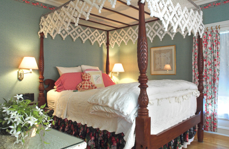 Guest room at White Lace Inn.