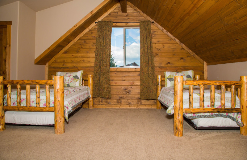 Cabin bedroom at Gentry River Ranch.