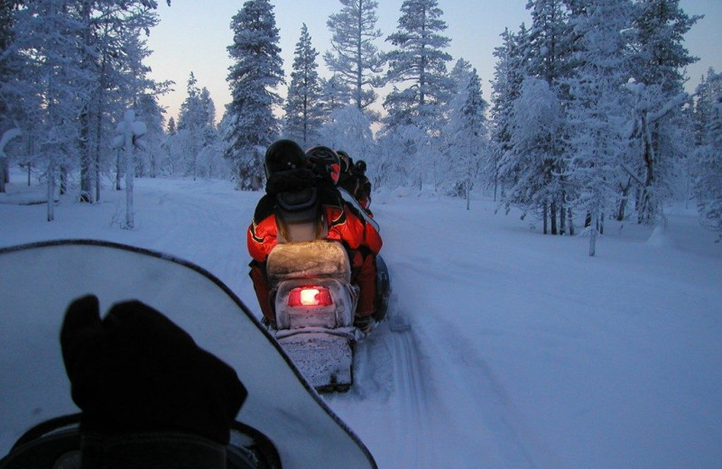 Snowmobiling at Whiplash Lake Resort.
