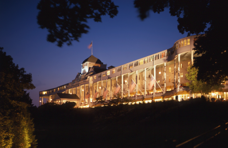 Night view of Grand Hotel.