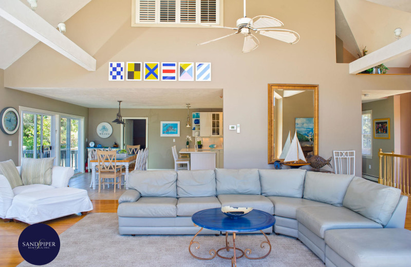 Rental living room at Sandpiper Rentals.