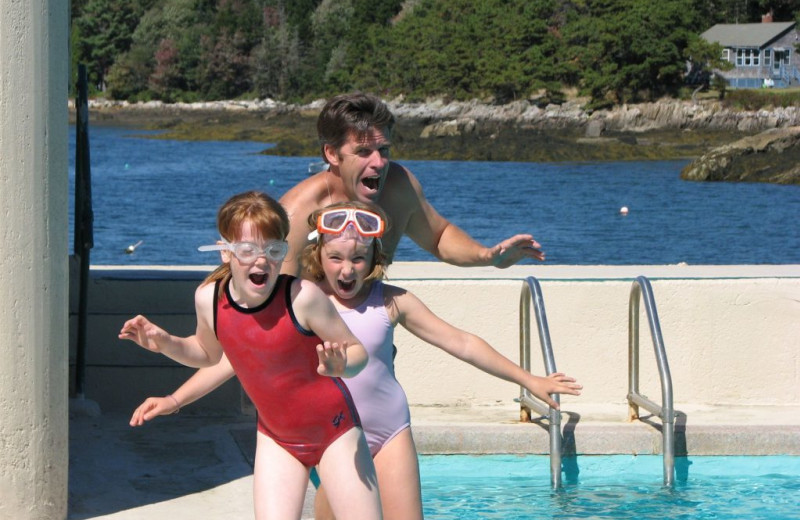 Outdoor pool at Sebasco Harbor Resort.