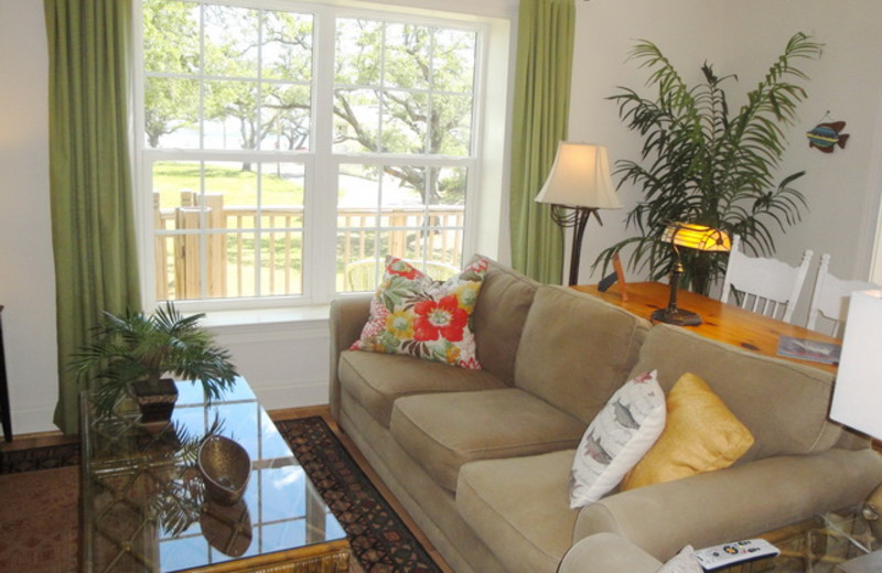 Rental living room at Gulf Coast Resort Rentals.
