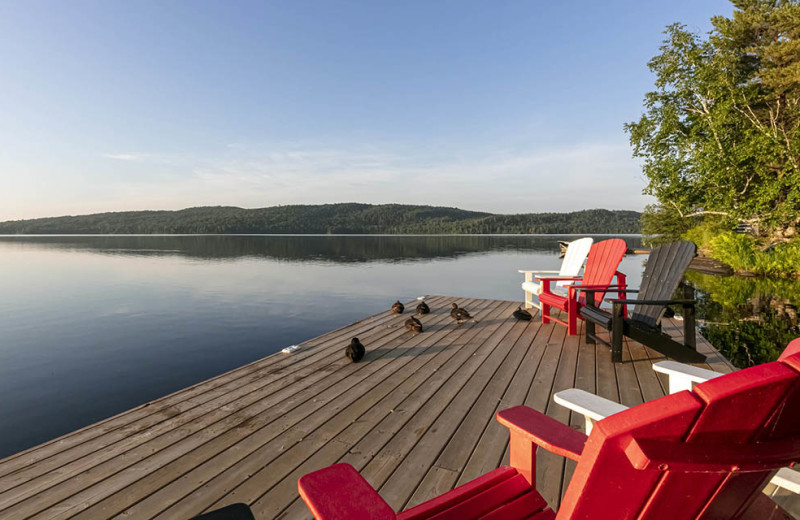 Dock at Killarney Lodge in Algonquin Park.