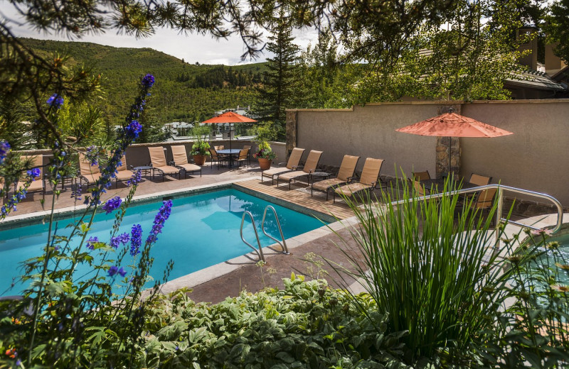 Outdoor pool at The Pines Lodge.