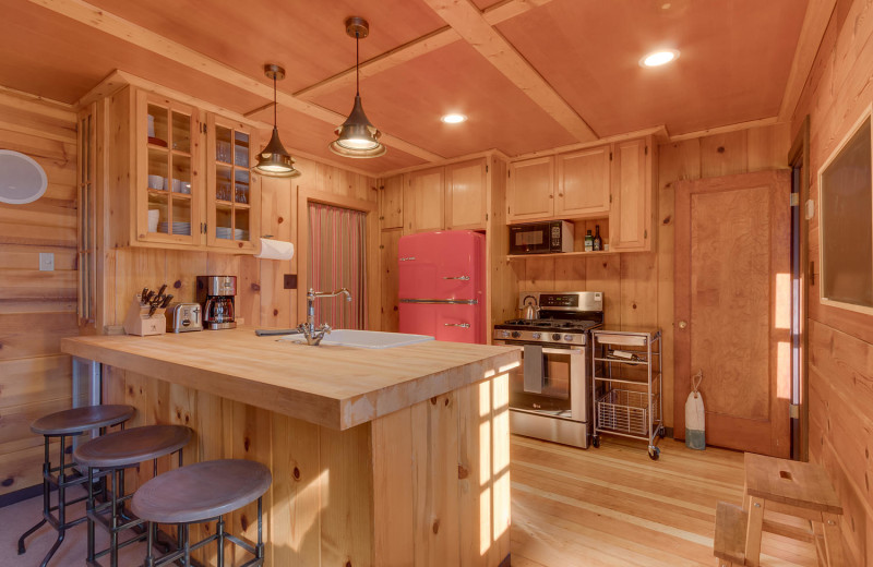 Rental kitchen at Tahoe Getaways.