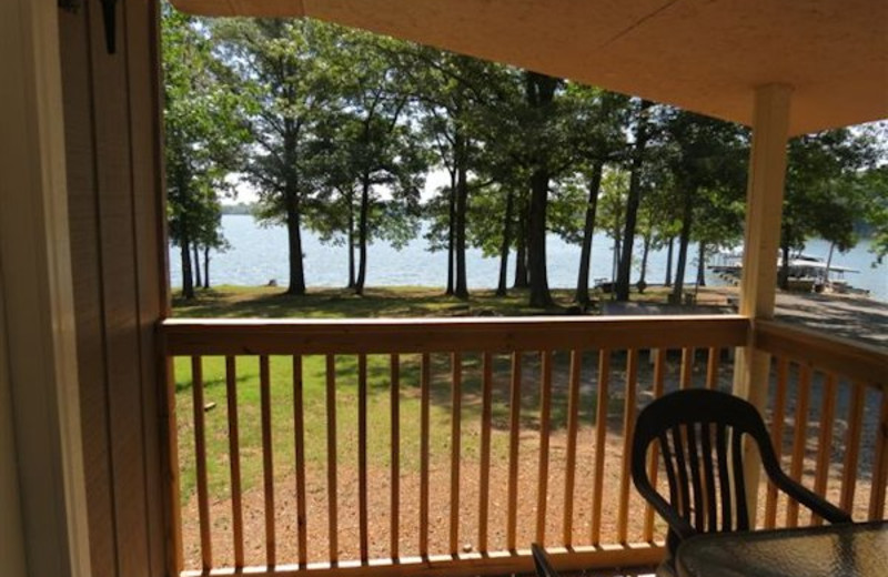 Cottage deck at Shawnee Bay Resort.