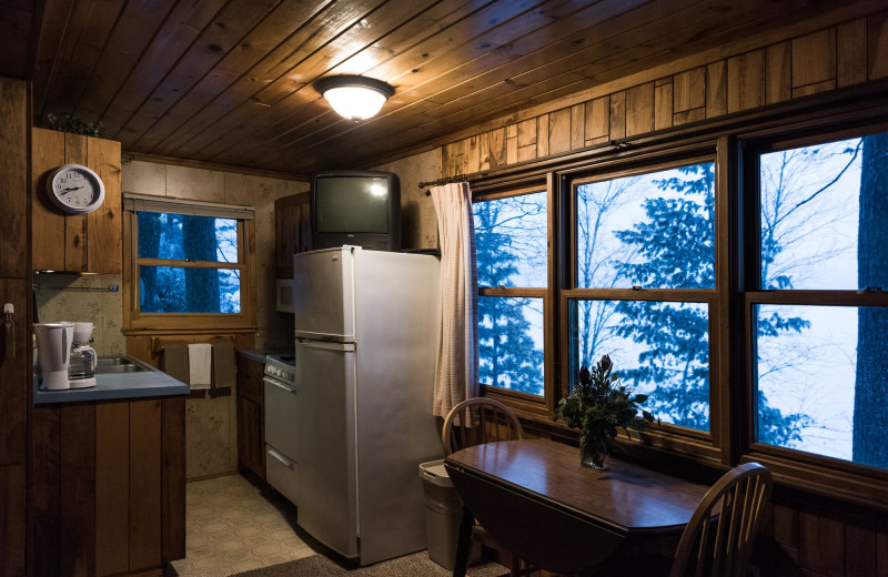 Cabin kitchen at Pitlik's Sand Beach Resort.