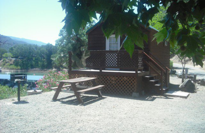 Cabin exterior at Pleasure Cove.