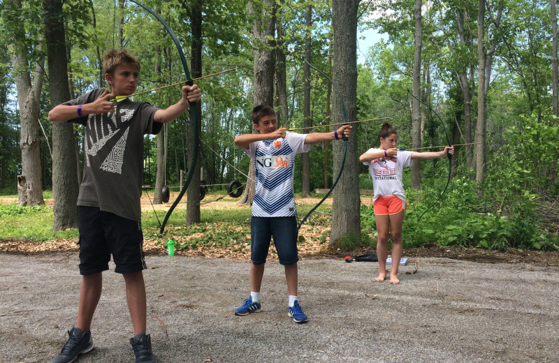 Archery practice at Fern Resort.