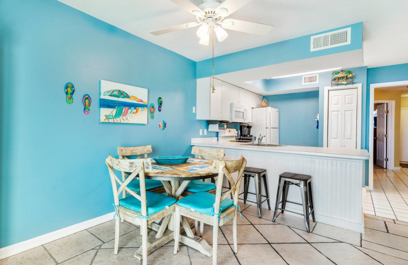 Rental kitchen at Bender Realty Vacation Rentals.