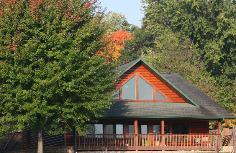 Cabin exterior at Cedar Valley Resort.