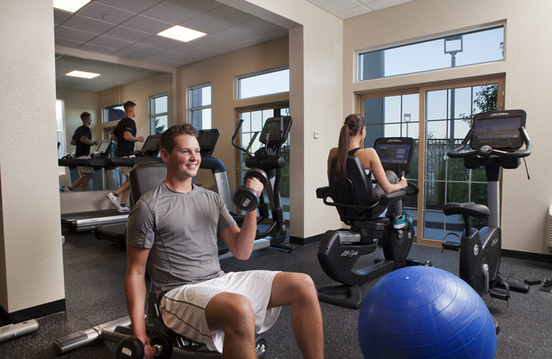 Even our fitness center faces Lake Michigan at Blue Harbor Resort.