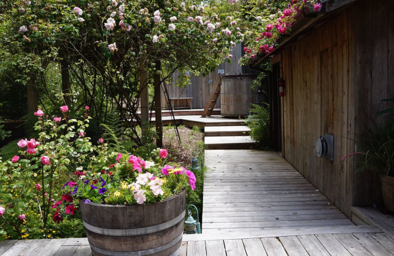 Rental hot tub at Redwood Coast Vacation Rentals