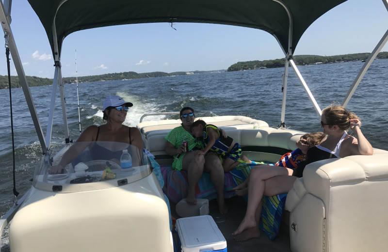 Boating at Bass Point Resort.