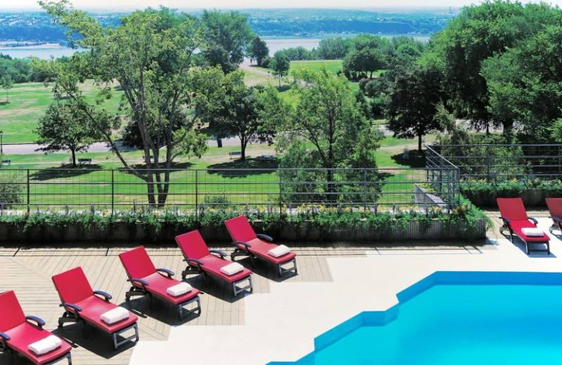 Outdoor pool at Loews Hotel Le Concorde Quebec.