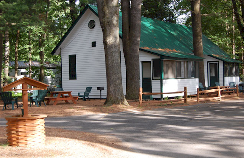 Exterior view of The Elms Waterfront Cottages.