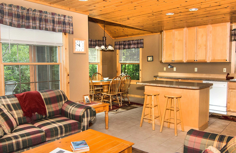 Cabin interior at Skyport Lodge.