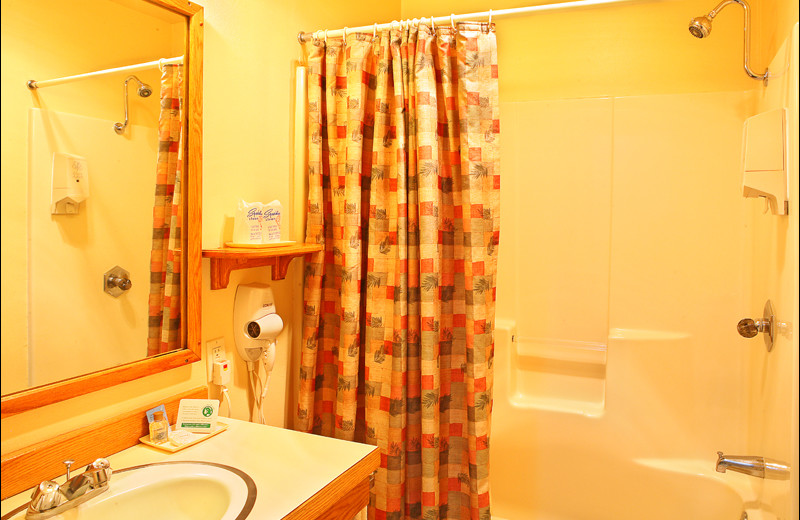 Guest bathroom at Ocean Crest Resort.