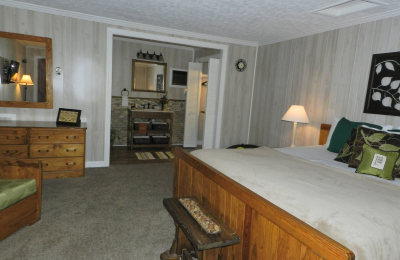 Rental bedroom at Stay Waterfront - Cheat River Lodge & Cabins.