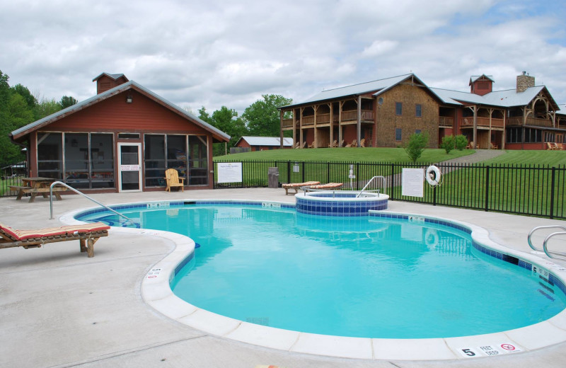 Outdoor pool at August Lodge Cooperstown.