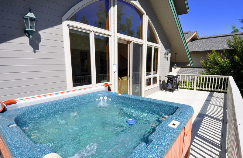 Rental hot tub at Steamboat Lodging Properties.