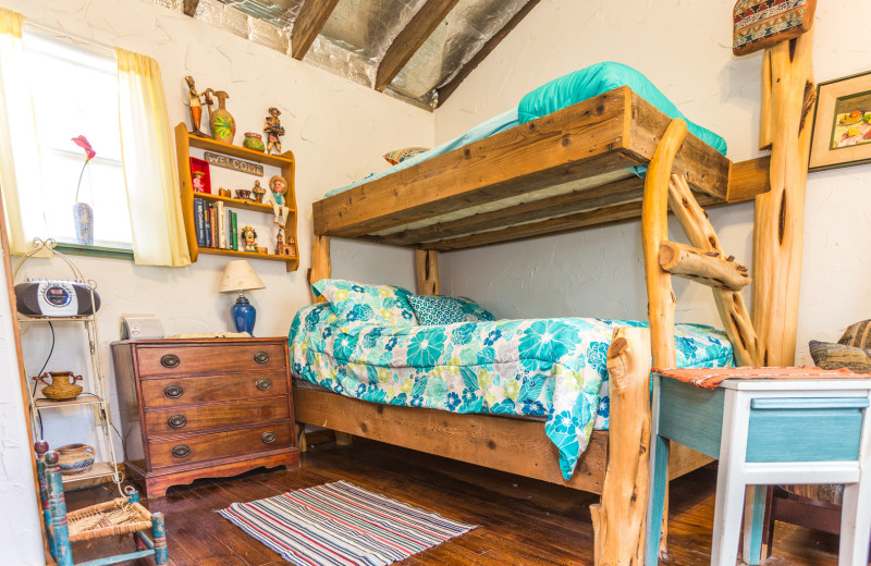 Cabin bunk beds at Creekside Camp & Cabins.