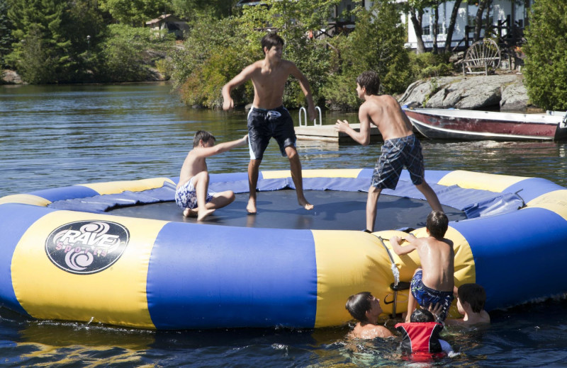 Water trampoline at Severn Lodge.