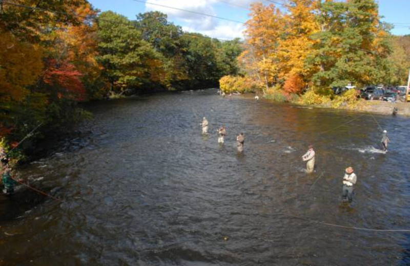 Fishing on river at S & J Lodge.