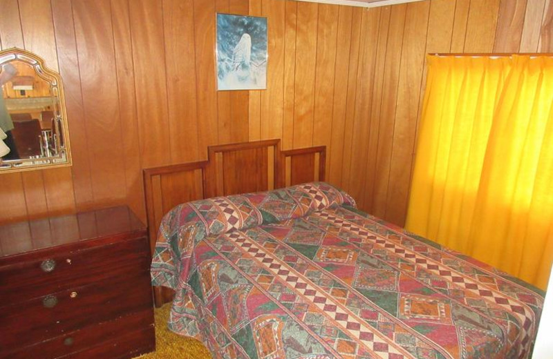 Cabin bedroom at Deluxe Camp.