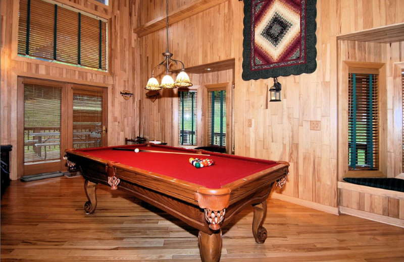 Vacation rental game room at Slope-Side Accommodation.