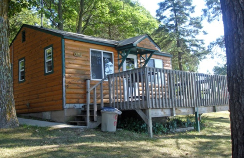 Cabin exterior at Moonlight Bay Resort.