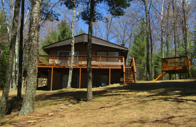 Cabin exterior at Northwoods Vacation Rentals.