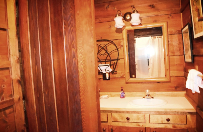 Cabin bathroom at Drummond Island Resort and Conference Center.