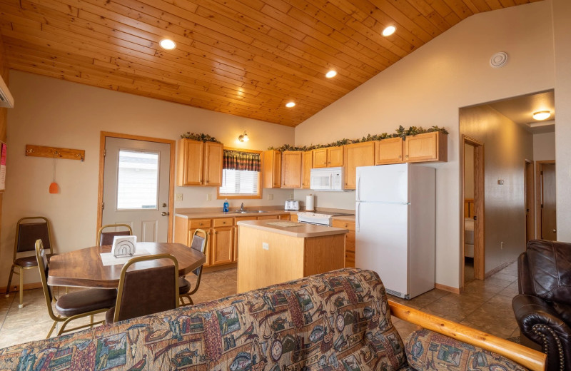 Cabin interior at Barky's Resort.