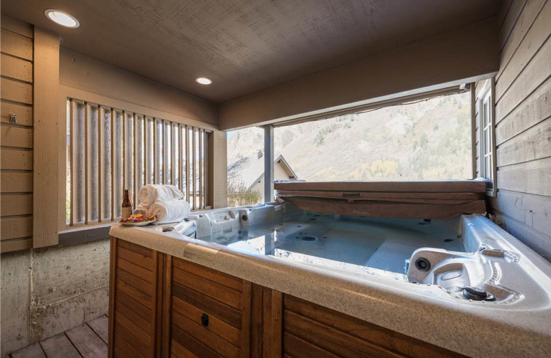 Rental hot tub at Canyon Services Vacation Rentals.