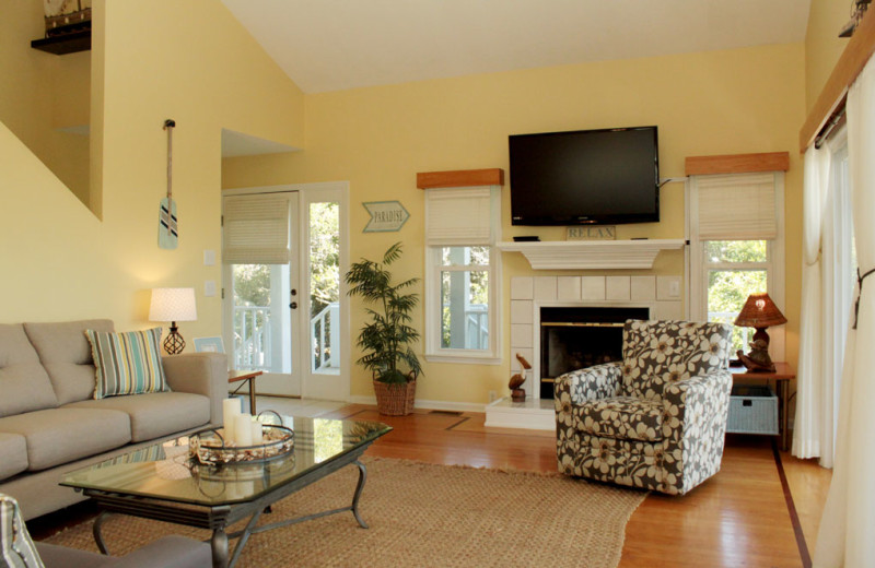 Rental living room at Oak Island Accomodations.