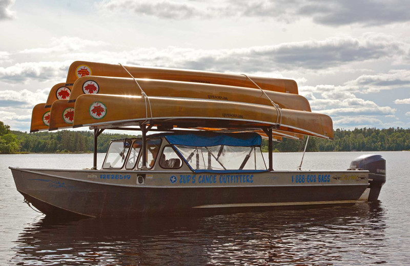 Canoe shuttle at Zup's Fishing Resort and Canoe Outfitters.