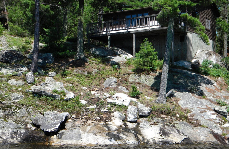 Cabin exterior at Crane Lake Wilderness Lodge.