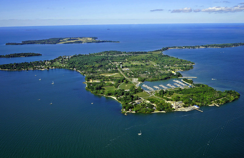 Aerial view of St. Hazards Resort.