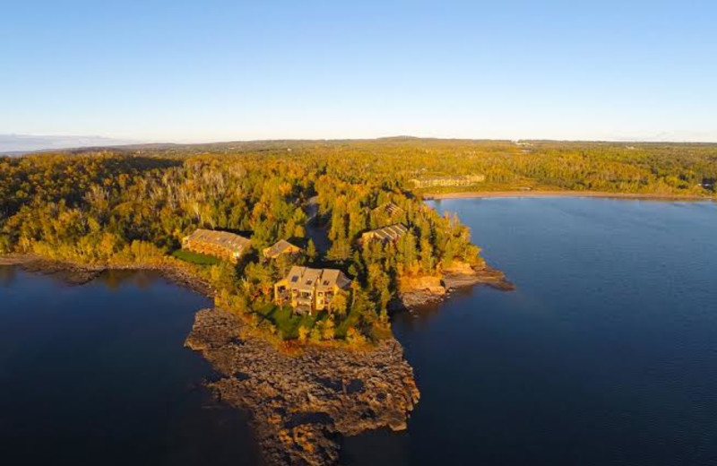 Aerial view of Superior Shores Resort and Conference Center.